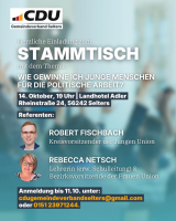 CDU-Gemeindeverband Selters lädt zum nächsten Stammtisch ein
